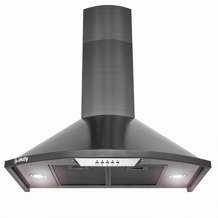 30-Inch Black Stainless Steel Convertible Wall-Mounted Range Hood
