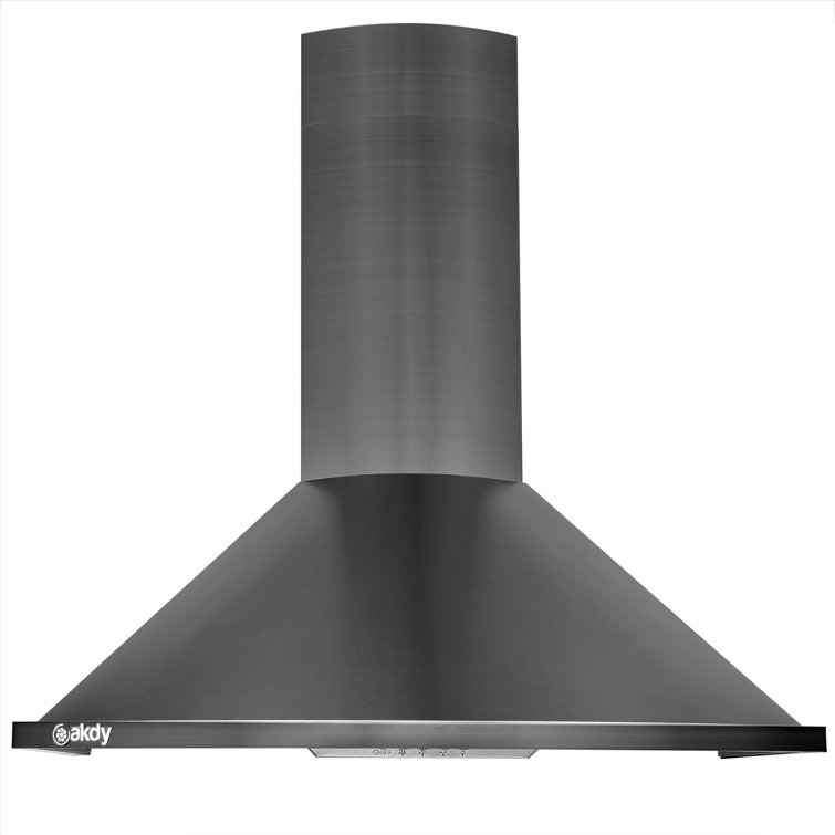 30-Inch Black Stainless Steel Convertible Wall-Mounted Range Hood