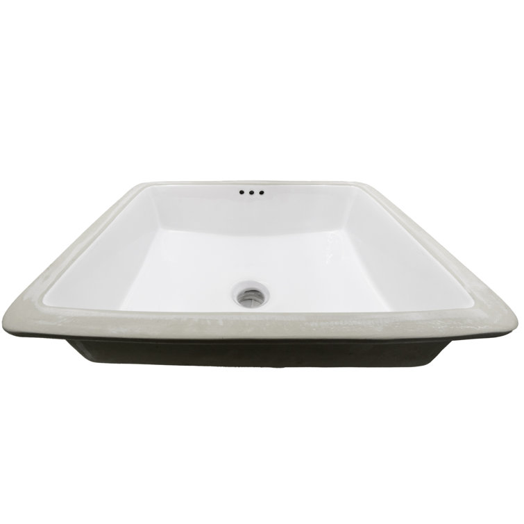 20.5'' White Ceramic Rectangular Undermount Bathroom Sink