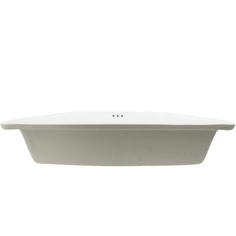 20.5'' White Ceramic Rectangular Undermount Bathroom Sink
