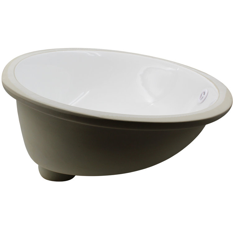 Oval White Glass Undermount Bathroom Sink