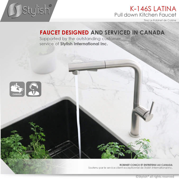 Stainless Steel Single Handle Pull Down Kitchen Faucet