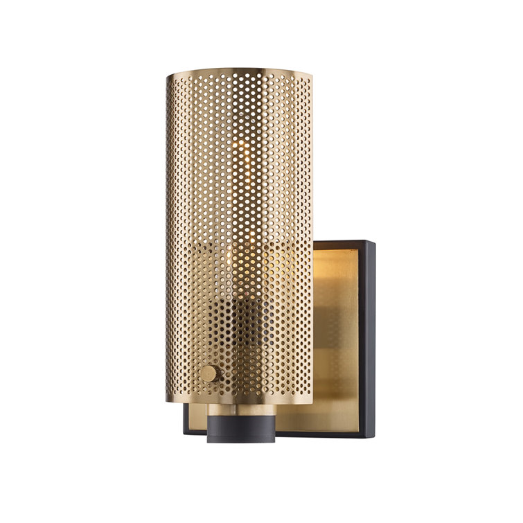 Modern Bronze and Aged Brass 1-Light Wall Sconce