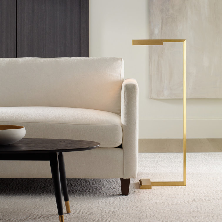 Dessau 38" Natural Brass LED Task Floor Lamp with Touch Dimmer