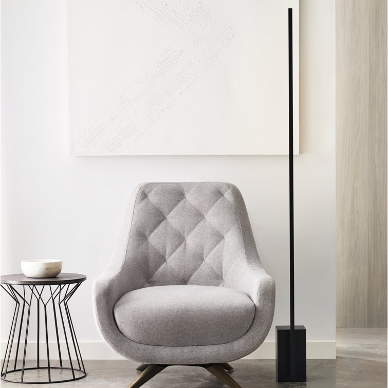 Nightshade Black Adjustable LED Floor Lamp with Shelf