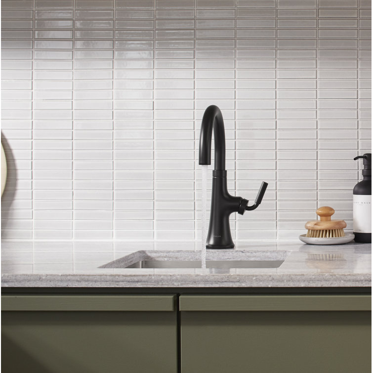 Sleek Satin Stainless Steel 12.25" Modern Bar Faucet