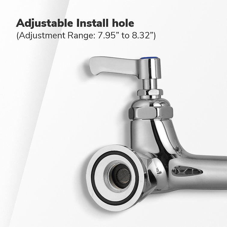 Chrome 44in Commercial Kitchen Faucet with Pull-out Spray