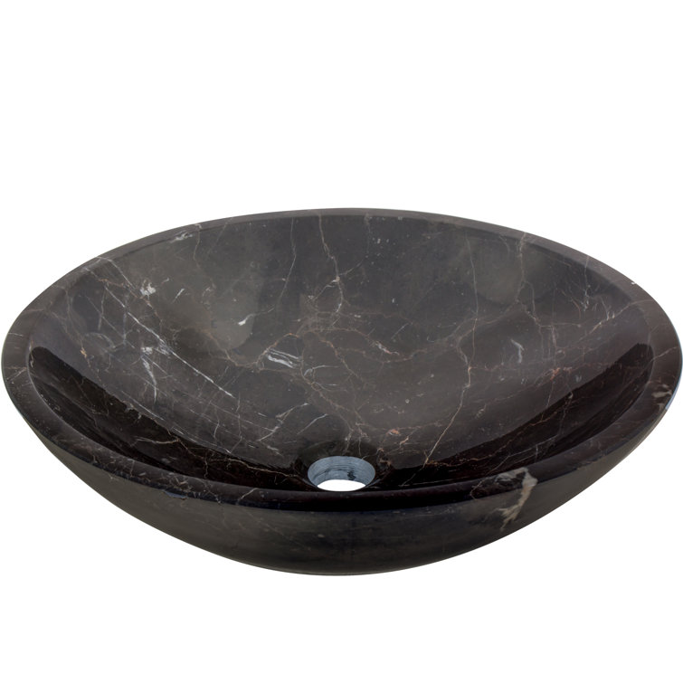 17'' Black Marble Circular Above-Counter Vessel Sink