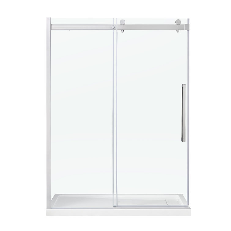 Bel Chrome Frameless Sliding Soft-Close Shower Door, 60" x 78"