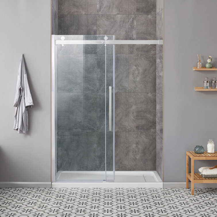 Bel Chrome Frameless Sliding Soft-Close Shower Door, 60" x 78"