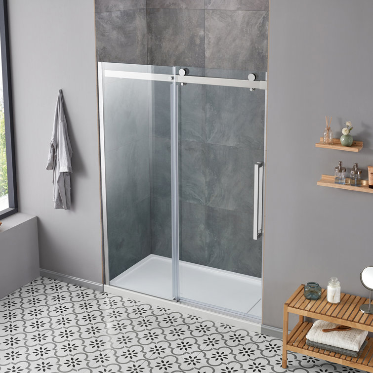 Bel Chrome Frameless Sliding Soft-Close Shower Door, 60" x 78"