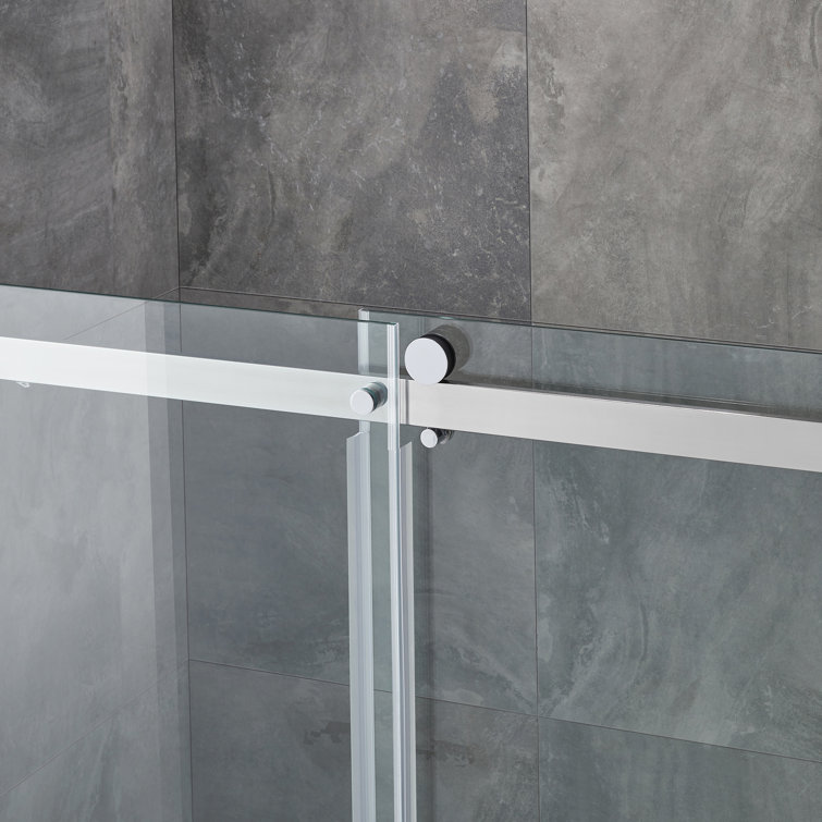 Bel Chrome Frameless Sliding Soft-Close Shower Door, 60" x 78"
