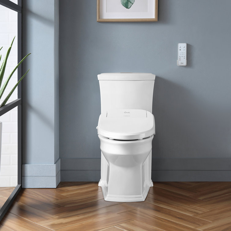 Calero White Electric Bidet Elongated Toilet Seat