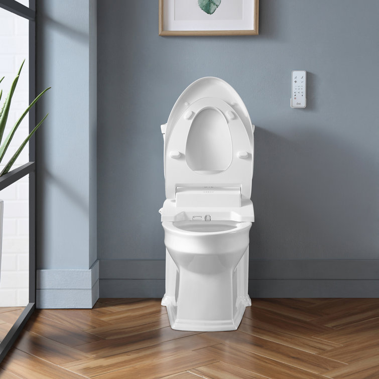Calero White Electric Bidet Elongated Toilet Seat