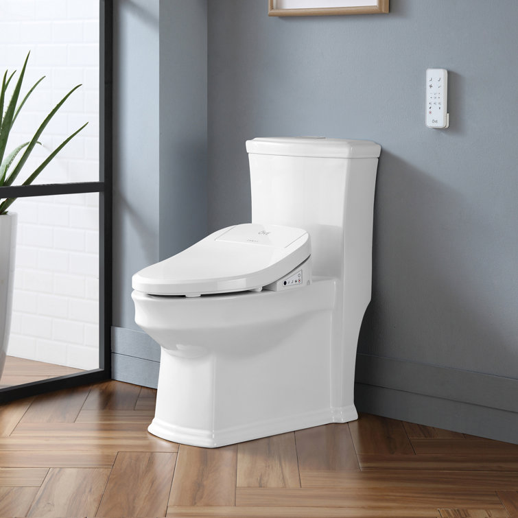 Calero White Electric Bidet Elongated Toilet Seat
