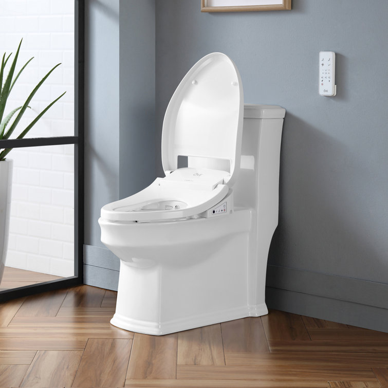 Calero White Electric Bidet Elongated Toilet Seat