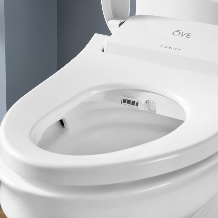 Calero White Electric Bidet Elongated Toilet Seat