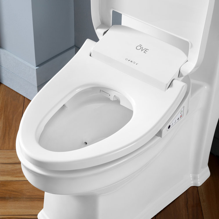 Calero White Electric Bidet Elongated Toilet Seat