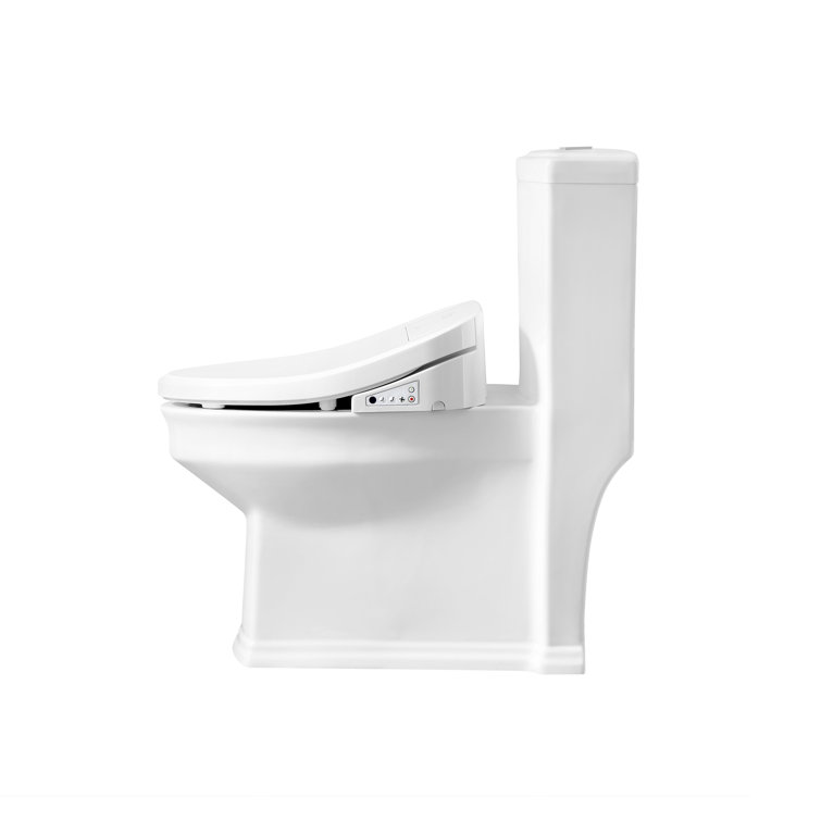 Calero White Electric Bidet Elongated Toilet Seat