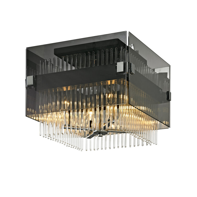 Apollo 14.5'' Chrome and Glass Flush Mount Light