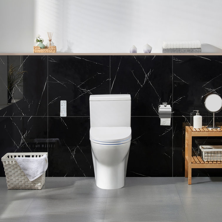 Wilma White High Efficiency Elongated Two Piece Bidet Toilet