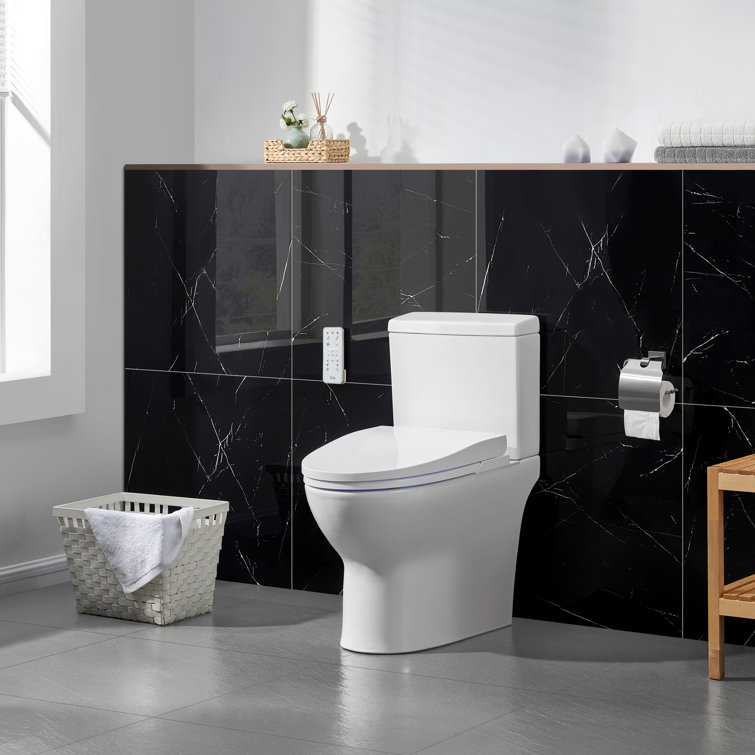 Wilma White High Efficiency Elongated Two Piece Bidet Toilet