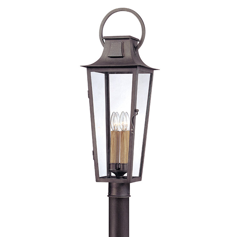 Gray Metal Transitional Outdoor Post Lantern