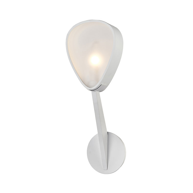 Textured White and Chrome Teardrop Wall Sconce