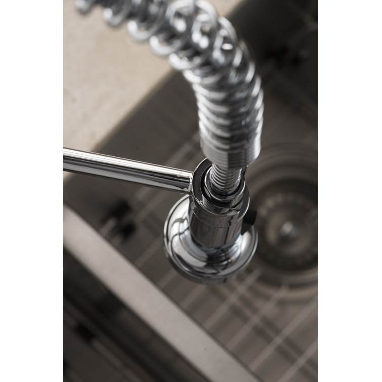 Apollo Chrome Brass Kitchen Faucet with Pull-out Spray