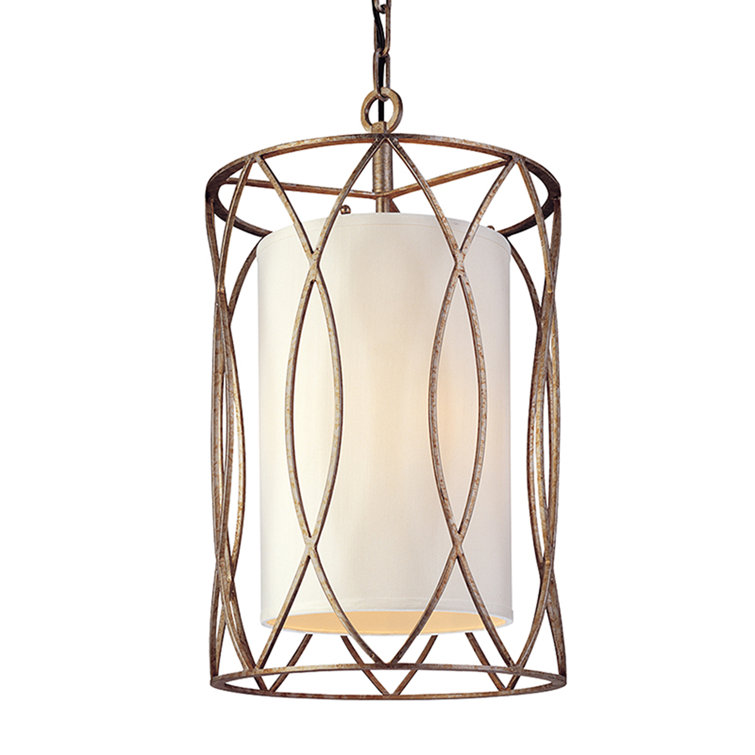 Sausalito 35" Silver Gold Metal Lantern Pendant