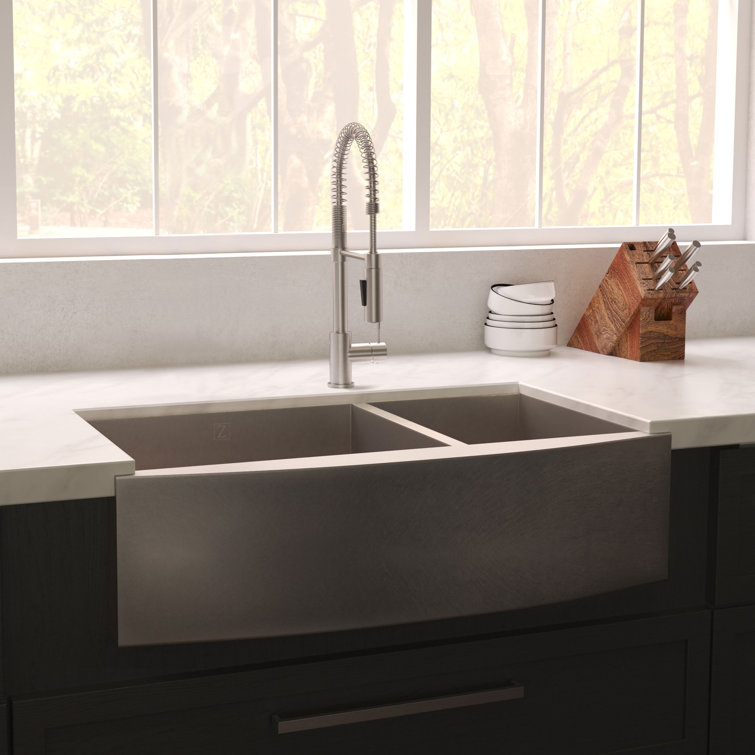 36" Stainless Steel Double Bowl Farmhouse Kitchen Sink