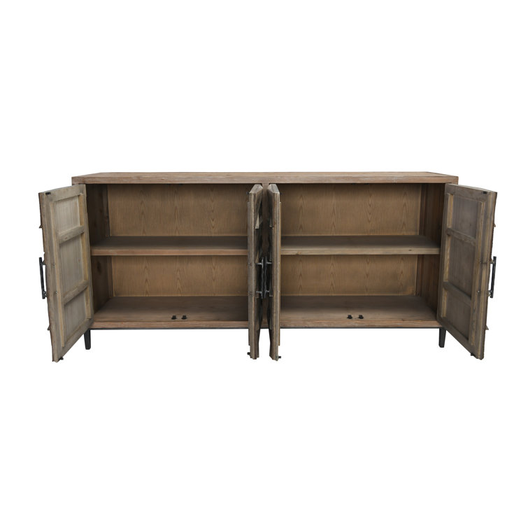 Mave Organic Brown Solid Wood 76'' Transitional Sideboard