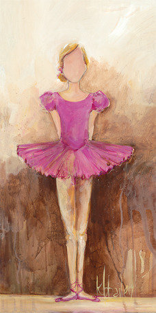 Pink Ballerina Canvas Art for Kids Nursery, 36" x 18"