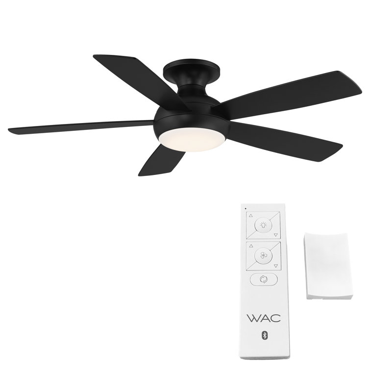Odyssey Smart 52'' Matte Black Plywood Low Profile Ceiling Fan with LED Light