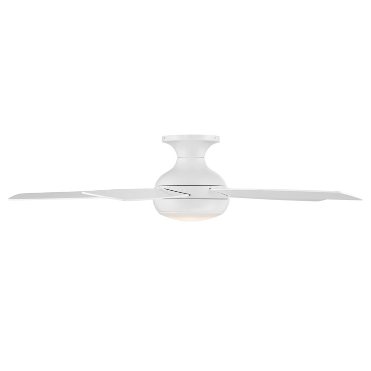 Odyssey 52" Matte White Smart Ceiling Fan with LED Light and Remote