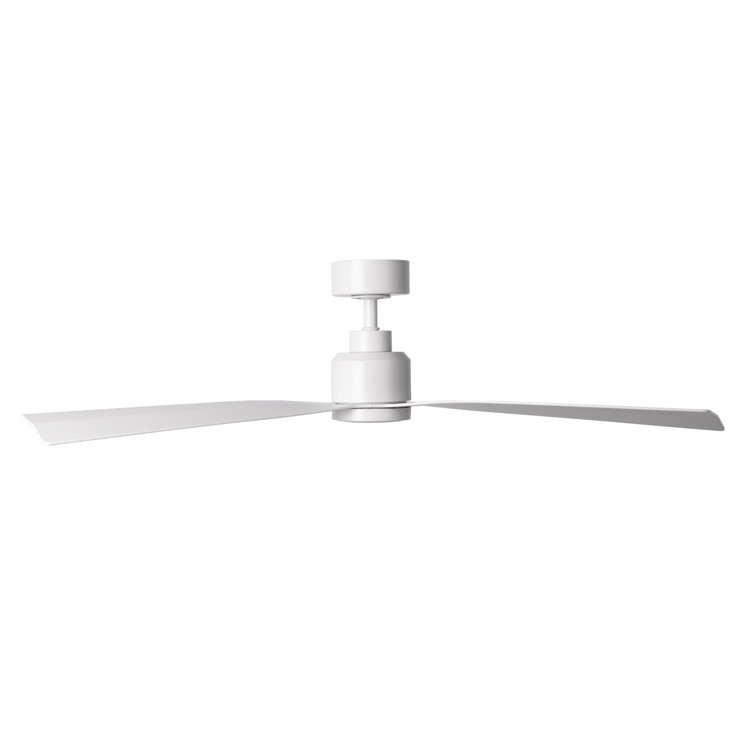52" Matte White Smart Ceiling Fan with Remote and 3 Blades