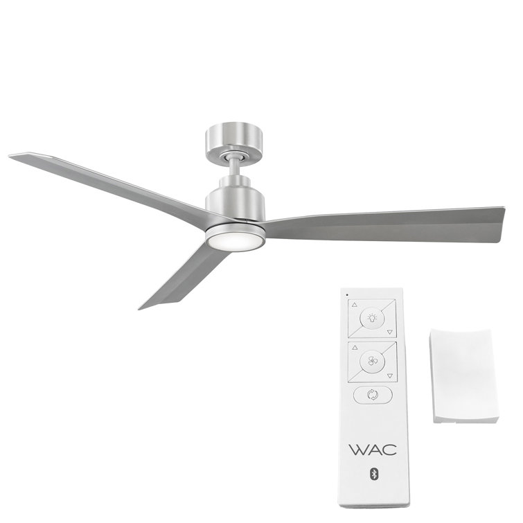 Brushed Aluminum 52'' Smart Ceiling Fan with LED Light