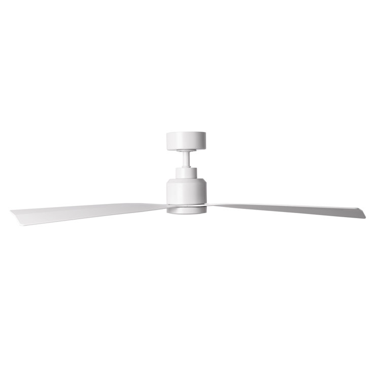 52" Matte White Smart Ceiling Fan with Remote and 3 Blades