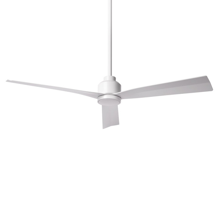 52" Matte White Smart Ceiling Fan with Remote and 3 Blades