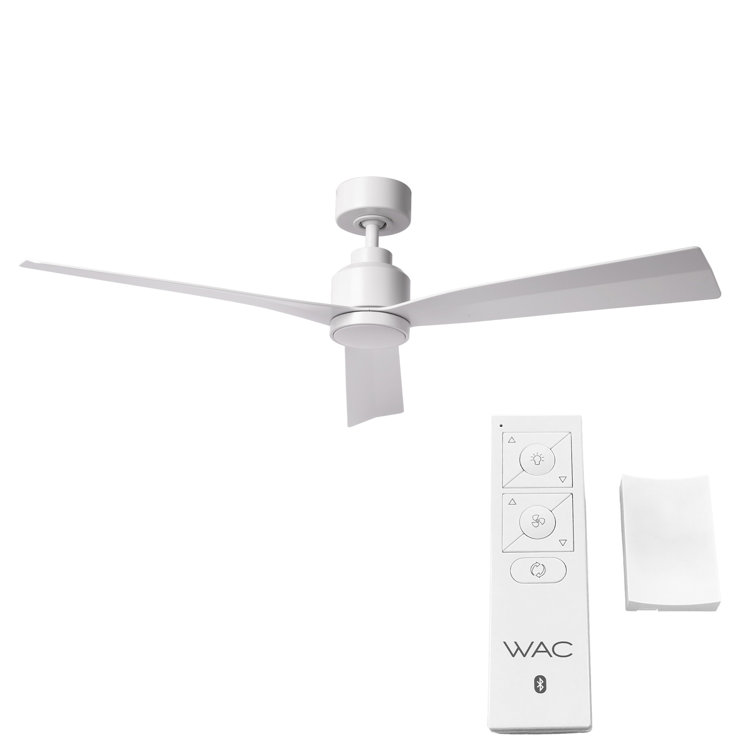 52" Matte White Smart Ceiling Fan with Remote and 3 Blades