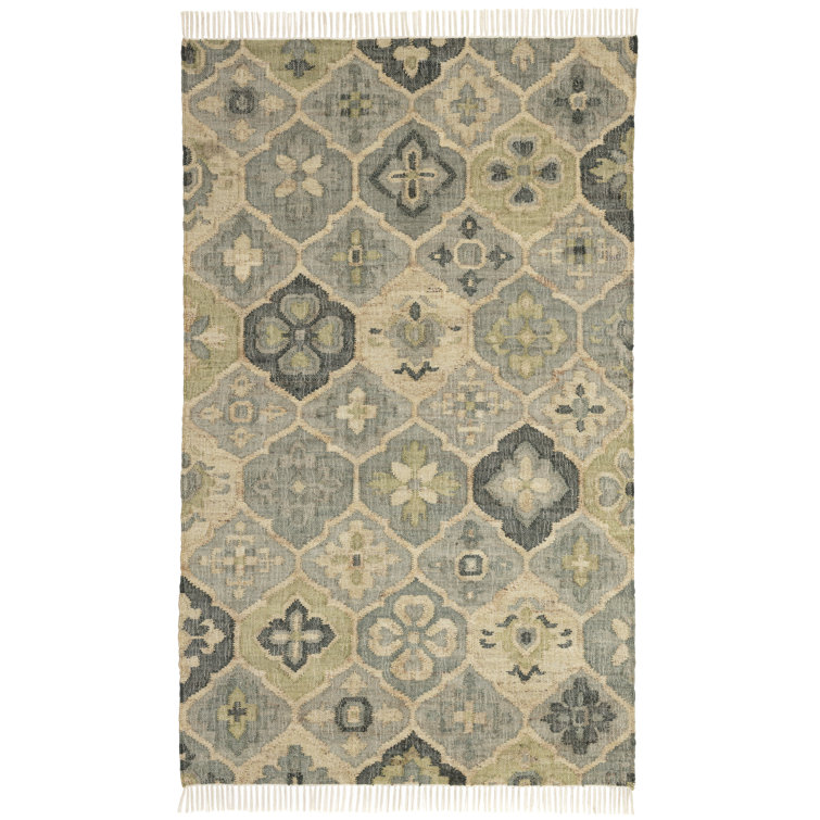 Ivory Medallion Handmade Cotton Blend Rectangular Rug 2' x 3'
