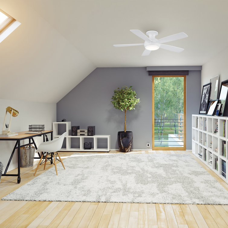 Odyssey 52" Matte White Smart Ceiling Fan with LED Light and Remote