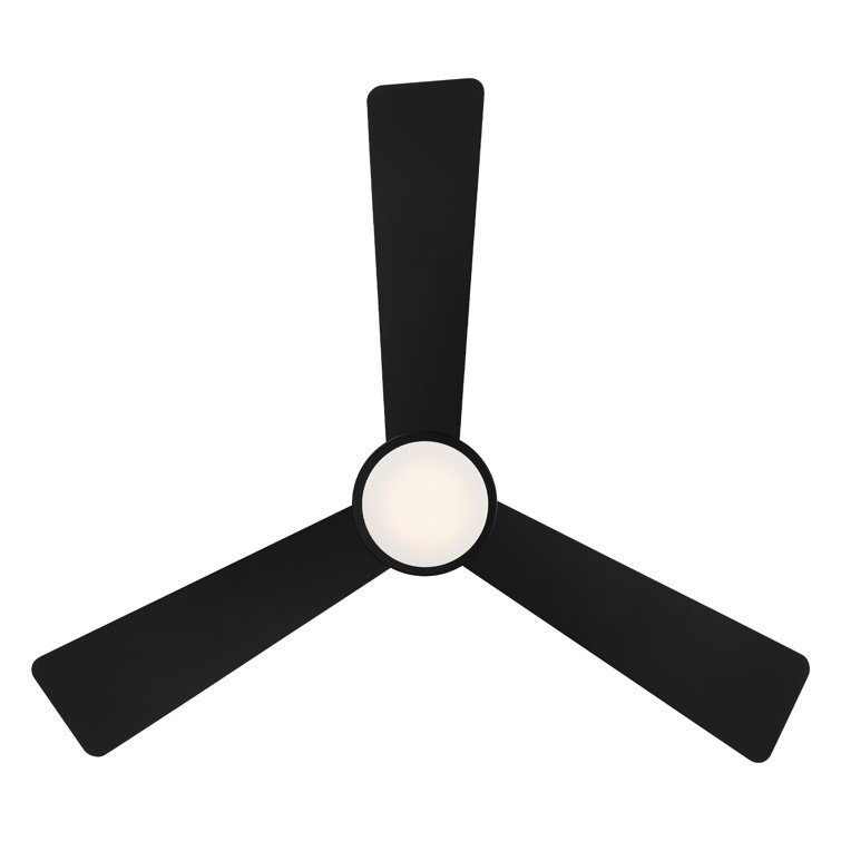 Matte Black 52" Smart Flush Mount Ceiling Fan with LED Light