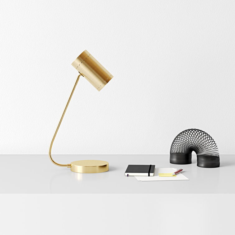 Adjustable Mid-Century 22.5" Crane Table Lamp in Black and Gold
