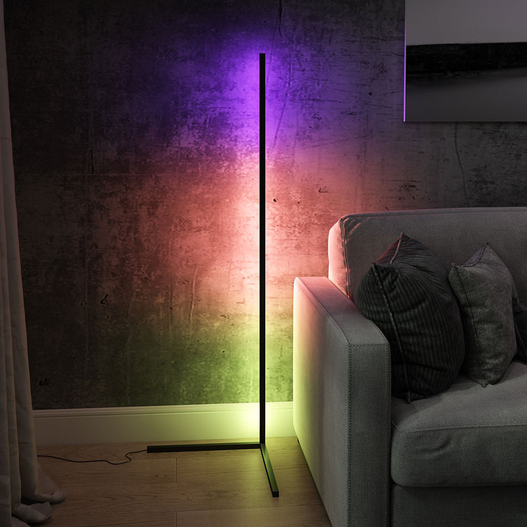 Kids' Modern White and Multicolor LED Corner Floor Lamp
