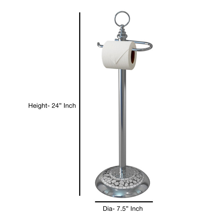 Chrome Mosaic Freestanding Toilet Paper Holder, 24" High