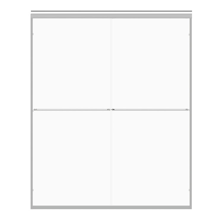 Eurolite 58" Frameless Sliding Shower Door with Chrome Finish