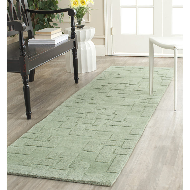 Sea Anemone Tufted Wool 27"x7" Handmade Runner Rug