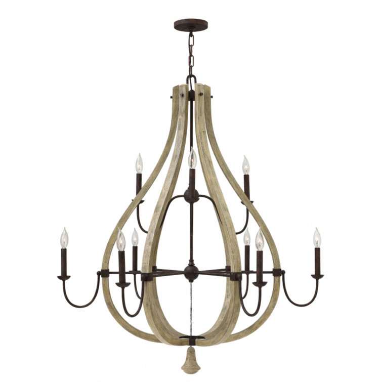 Middlefield 9-Light Iron Rust and Weathered Ash Chandelier
