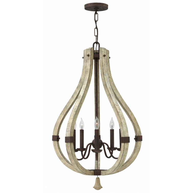 Middlefield 5-Light Iron Rust and Weathered Ash Chandelier